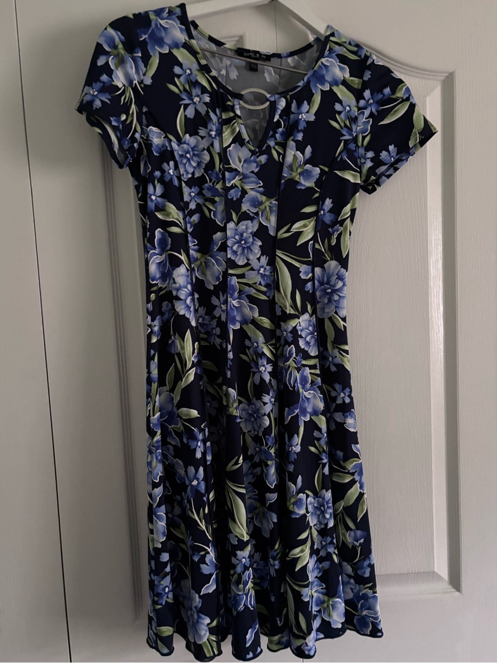 Sami & Jo Floral Fit-and-Flare Dress with Ring Keyhole - Picture 2 of 4